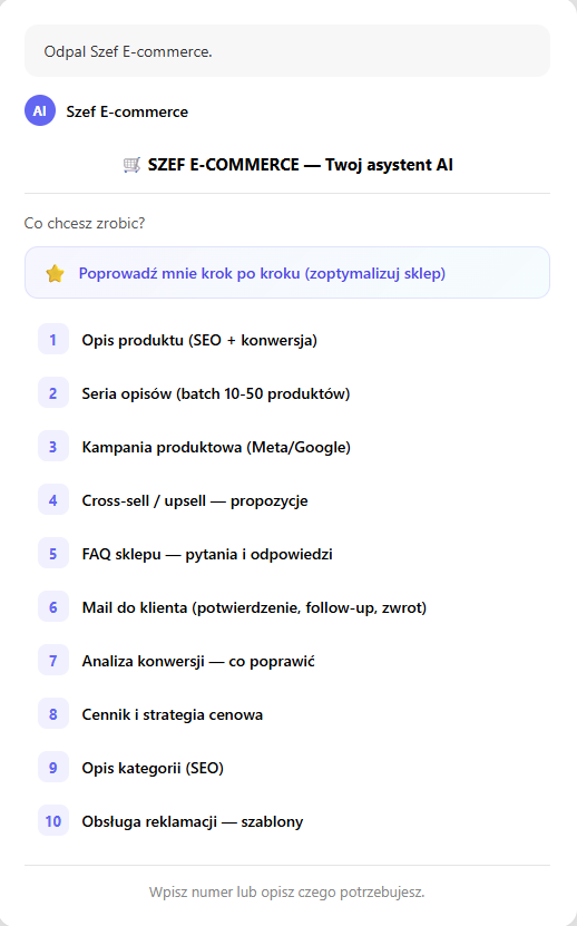 Demo: Szef E-commerce w akcji