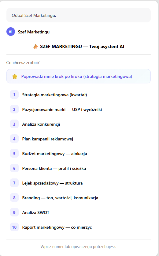 Demo: Szef Marketingu w akcji
