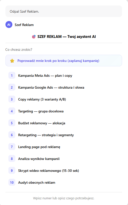Demo: Szef Reklam w akcji