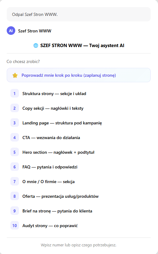 Demo: Szef Stron WWW w akcji